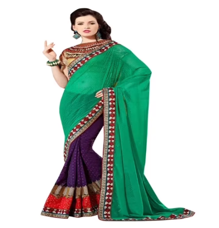 Venice Multi Color New Fancy Georgette Saree