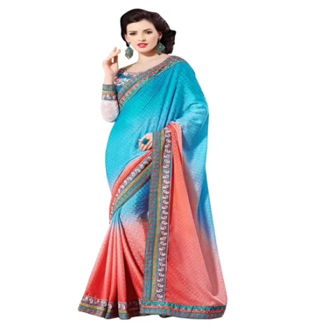 Venice Multi Color New Fancy Georgette Saree