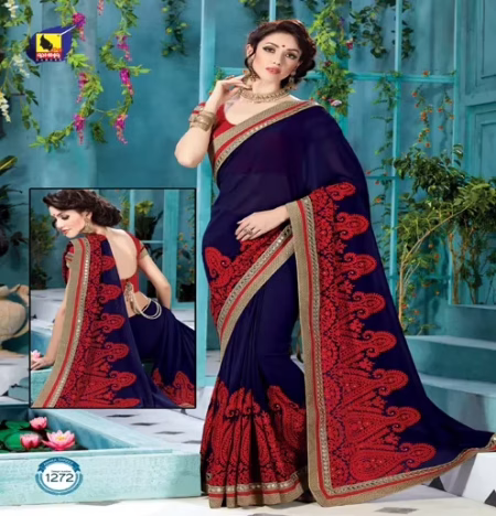 Venice Multi Color New Fancy Georgette Saree