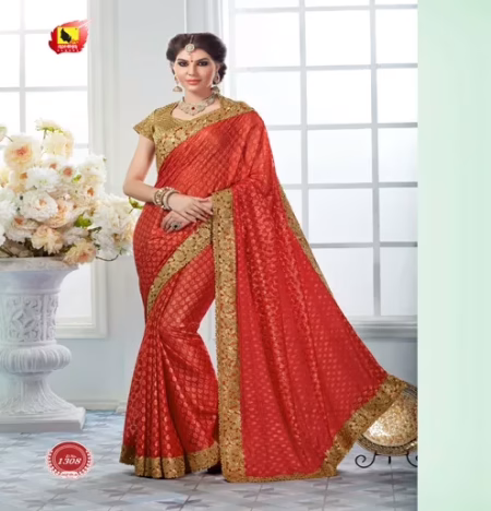 Sayna 2 Red New Fancy Georgette Saree
