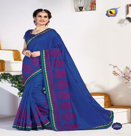 Kangana Blue Dupion Silk Saree