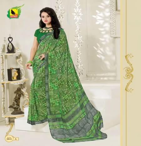 Maira Green Pure Weight Lace Saree