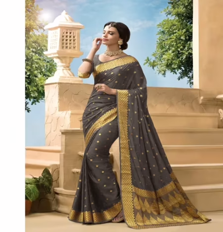 Sakshi Multi Color New Fancy Crepe Silk Saree