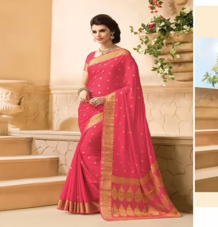 Sakshi Multi Color New Fancy Crepe Silk Saree