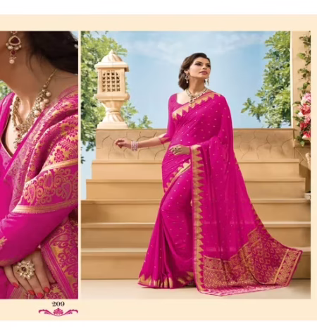 Sakshi Multi Color New Fancy Crepe Silk Saree