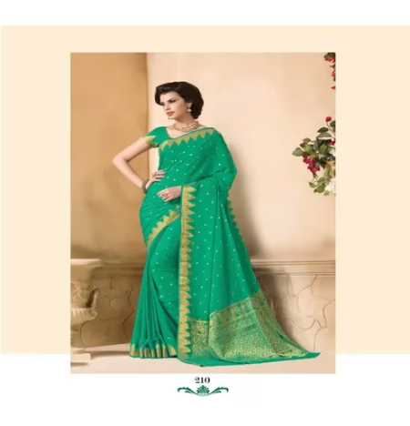 Sakshi Multi Color New Fancy Crepe Silk Saree