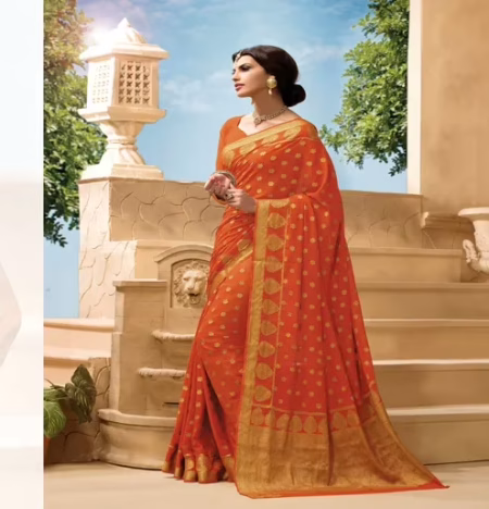 Sakshi Multi Color New Fancy Crepe Silk Saree