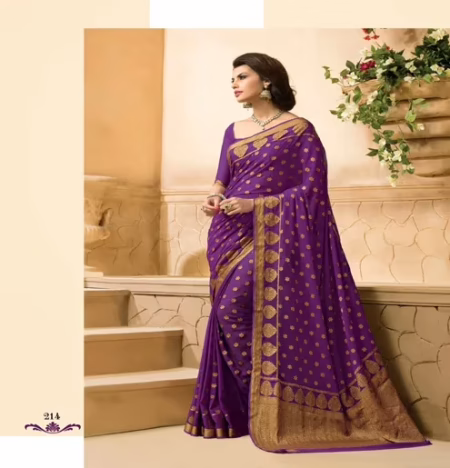 Sakshi Multi Color New Fancy Crepe Silk Saree