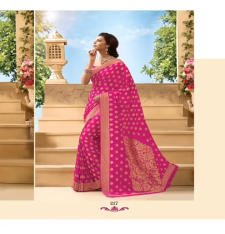 Sakshi Multi Color New Fancy Crepe Silk Saree