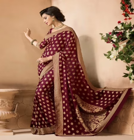 Sakshi Multi Color New Fancy Crepe Silk Saree