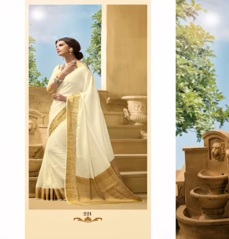 Sakshi Multi Color New Fancy Crepe Silk Saree