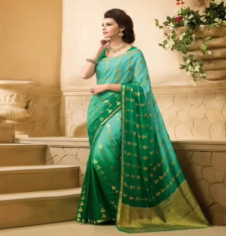 Sakshi Multi Color New Fancy Crepe Silk Saree