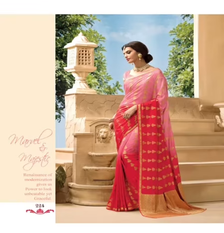 Sakshi Multi Color New Fancy Crepe Silk Saree