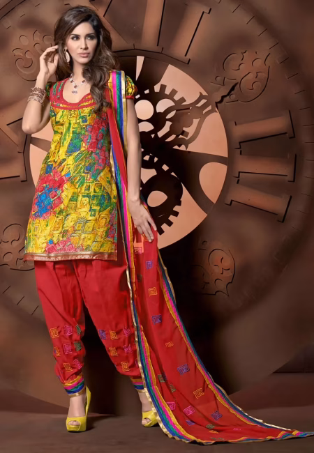 Antra Yellow Color Embroidered Designer Salwar Kameez