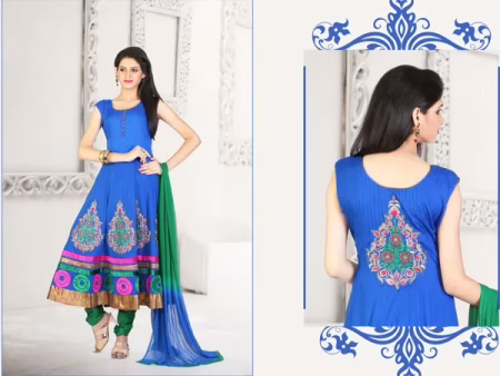 Pazaar Kaanchi Light Blue Embroidered Anarkali Salwar Kameez