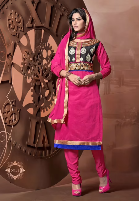 Antra Fuchsia Color Embroidered Designer Unstitched Salwar Kameez