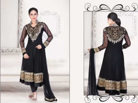 Pazaar Kaanchi Black Zari Embroidered Anarkali Salwar Kameez