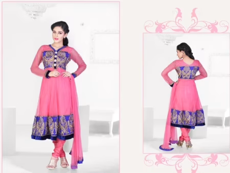 Pazaar Kaanchi Brink Pink Embroidered Anarkali Salwar Kameez