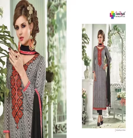 Hi-Fashion Black Print Straight Suit