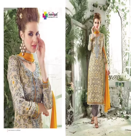 Hi-Fashion Grey Print Straight Suit