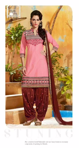 Hi-Fashion Pink Embroidered Straight Suit
