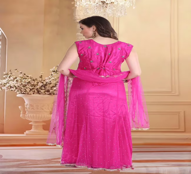 Pazaar Rangoli Hot Magenta Embroided Lehenga Choli