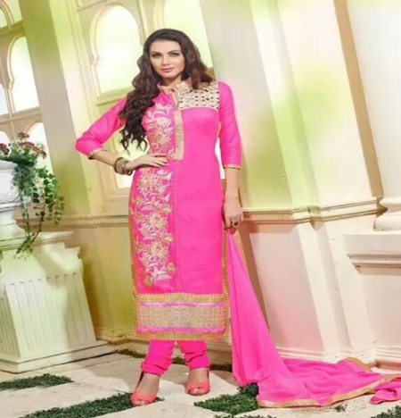 Hi-Fashion Unstitched Pink Straight Suit