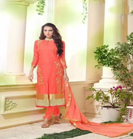 Hi-Fashion Unstitched Peach Straight Suit