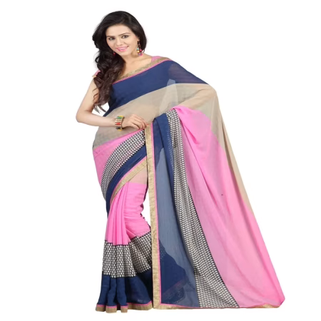 Lookslady Printed Multicolor Chiffone saree