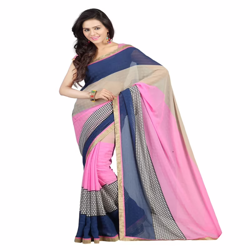 Lookslady Printed Multicolor Chiffone saree