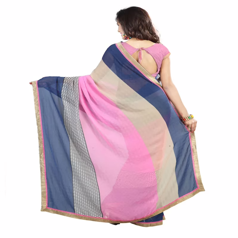 Lookslady Printed Multicolor Chiffone saree
