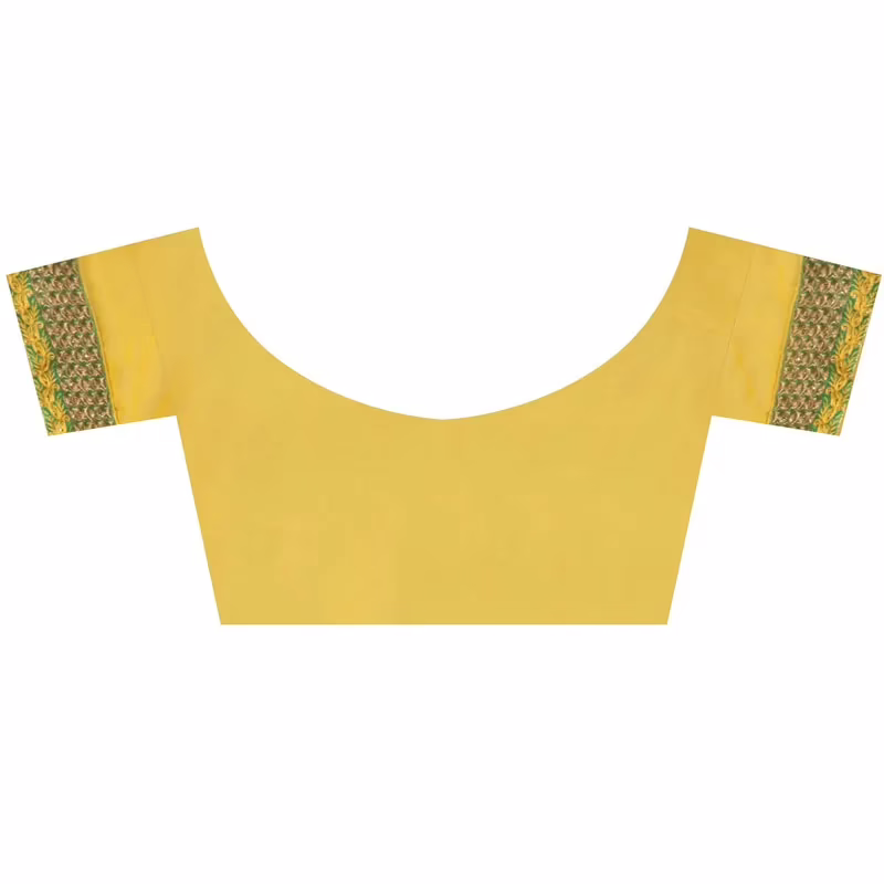 Lookslady Embroidered Yellow Chiffon Saree