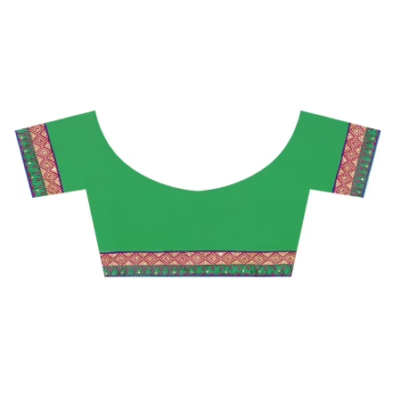 Lookslady Embroidered Green Chiffon Saree