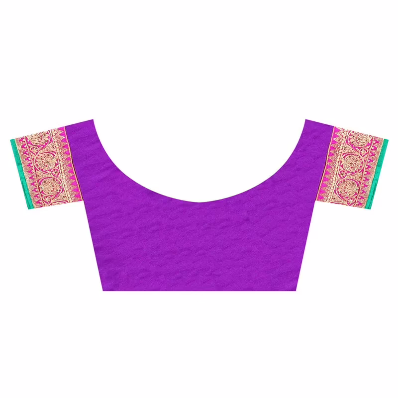 Lookslady Embroidered Purple Bhagalpuri Saree