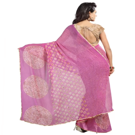Lookslady Printed Light Pink Georgette Saree