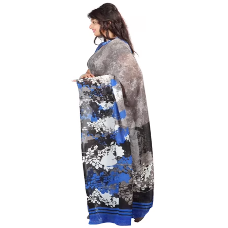 Lookslady Printed Black Georgette Saree