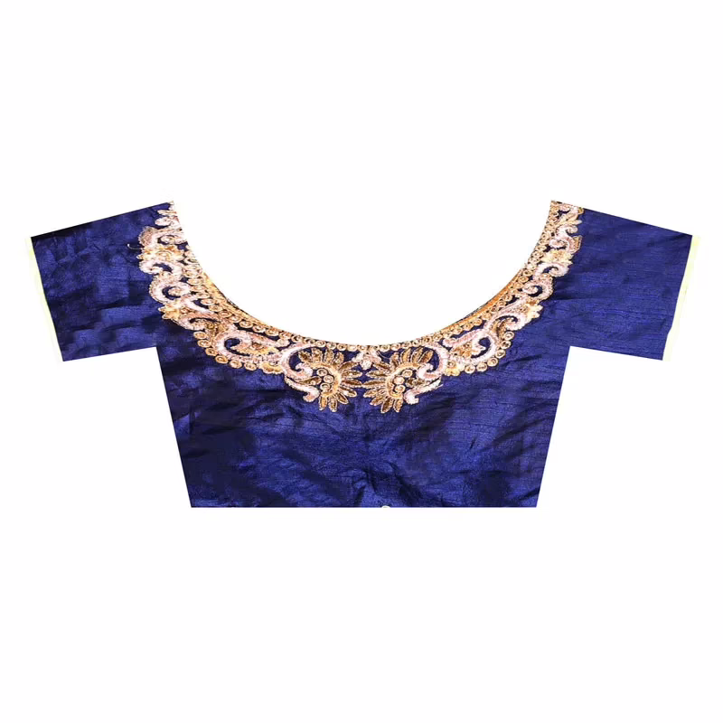 Lookslady Embroidered Light Blue & Green Pure Georgette Saree