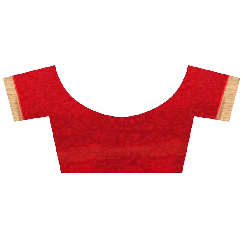 Lookslady Printed Red Chiffon Saree