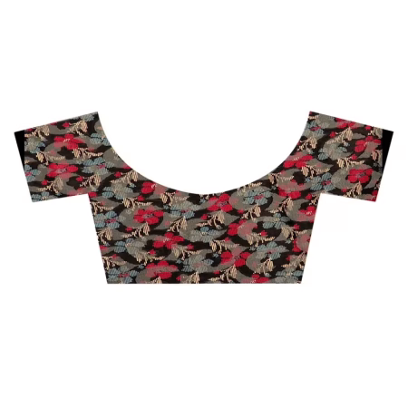 Lookslady Printed Black jacquard saree