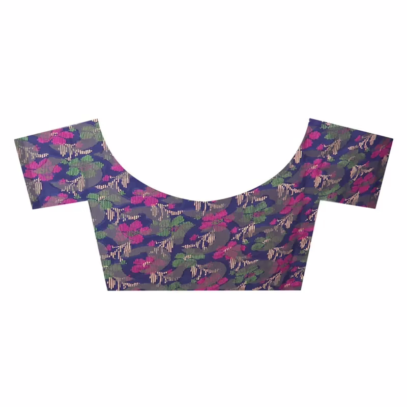 Lookslady Printed Blue jacquard saree