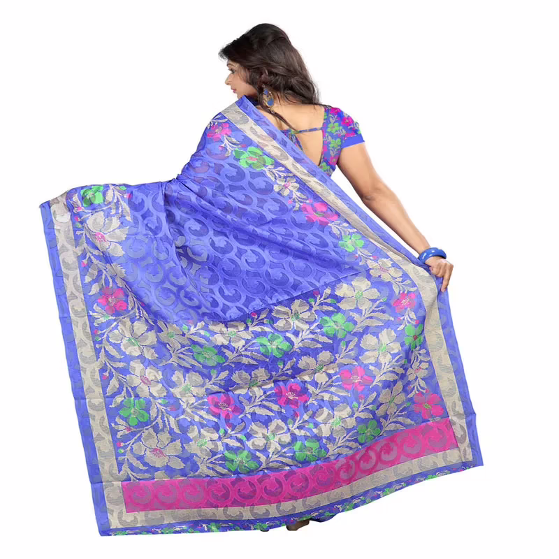 Lookslady Printed Purple jacquard saree