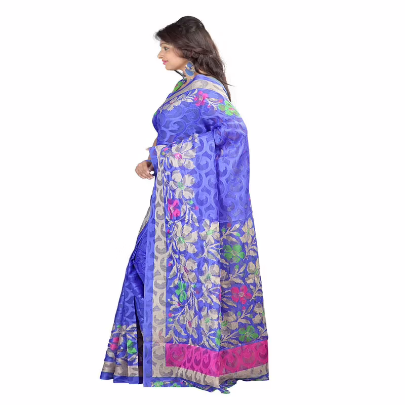 Lookslady Printed Purple jacquard saree