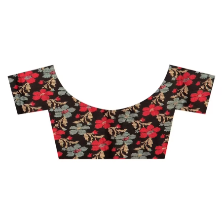 Lookslady Printed Black Crepe saree