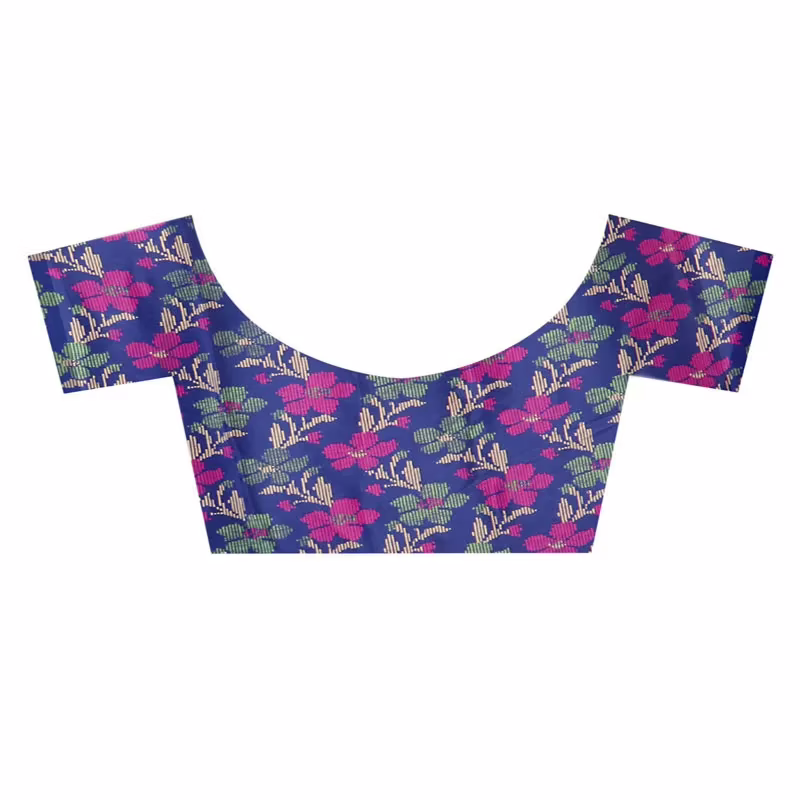 Lookslady Printed Blue Crepe saree