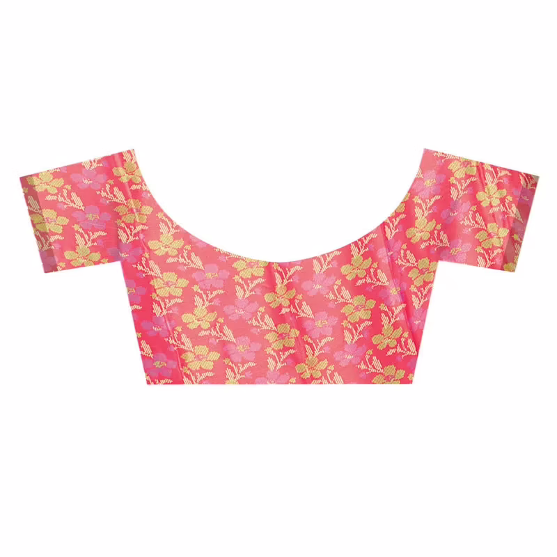 Lookslady Printed Pink Crepe saree