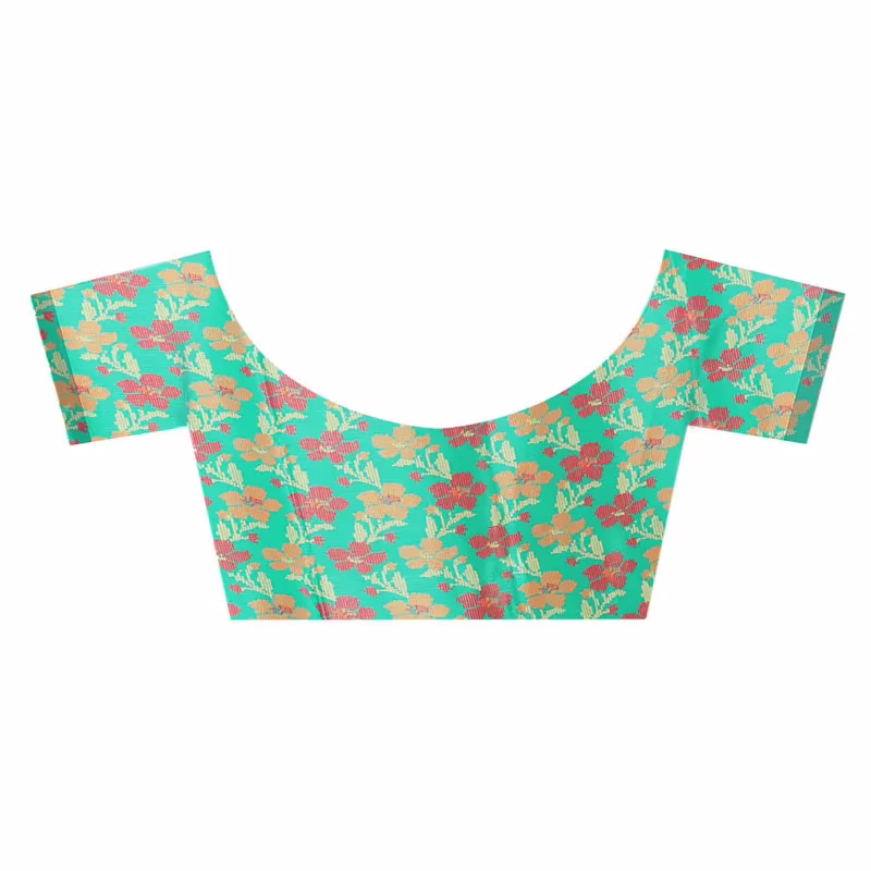 Lookslady Printed Green Crepe saree