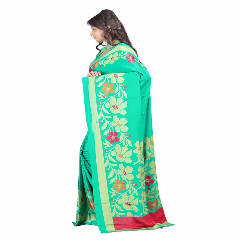 Lookslady Printed Green Crepe saree