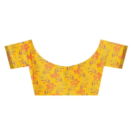 Lookslady Printed Yellow Crepe saree