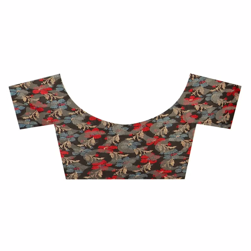 Lookslady Printed Black jacquard saree