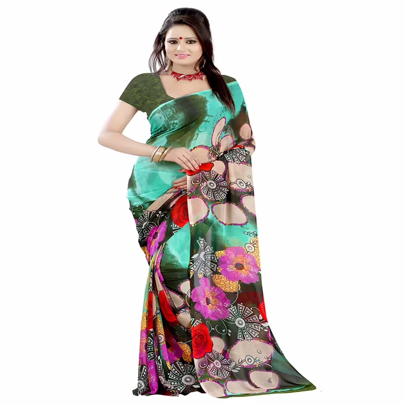 Lookslady Printed Multicolor Georgette saree
